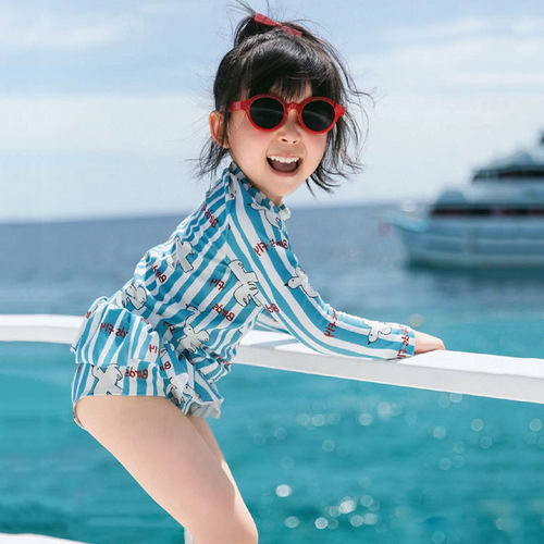 儿童泳衣男童女童分体长袖防晒