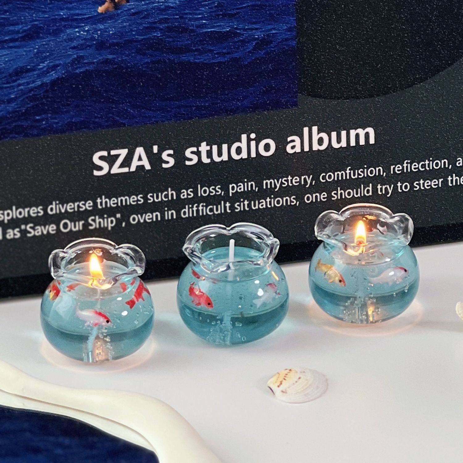 泡泡小鱼缸香薰蜡烛送闺蜜女生礼物小众精致可爱摆件卧室氛围淡香,家居饰品,香薰蜡烛,淘宝优惠券,粉丝福利购,淘宝优惠卷