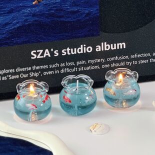 泡泡小鱼缸香薰蜡烛送闺蜜女生礼物小众精致可爱摆件卧室氛围淡香