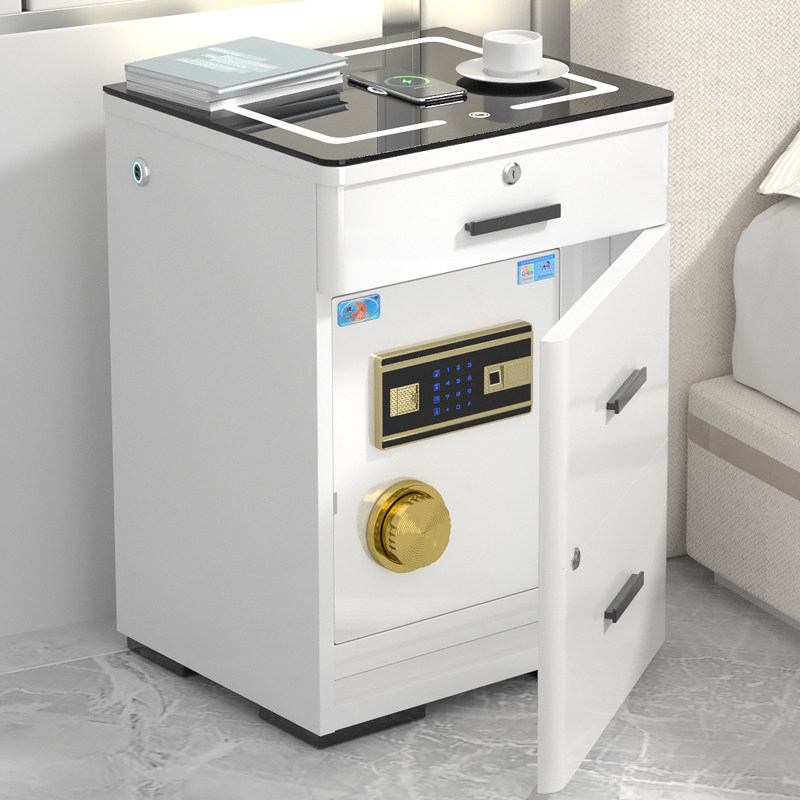 2023新款虎牌保险柜62cm高带抽屉家用木质隐形小型指纹密码保