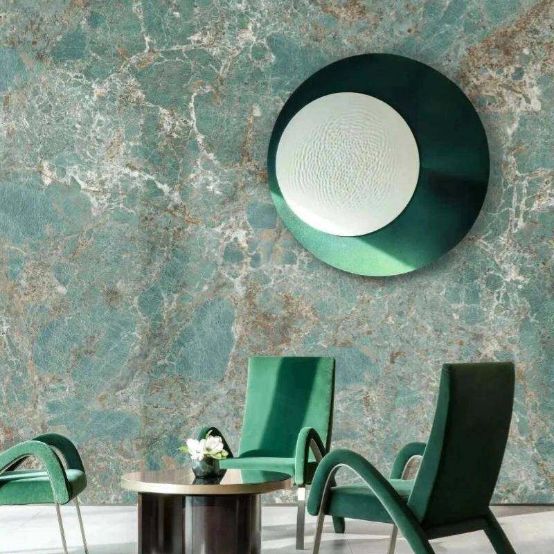 亚马逊绿天然大理石板材定制加工工厂客厅精装室内地板砖别墅背景