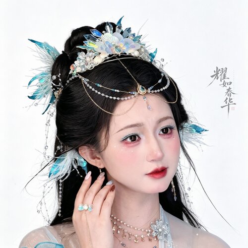 耀如春华原创人鱼超仙汉服发饰