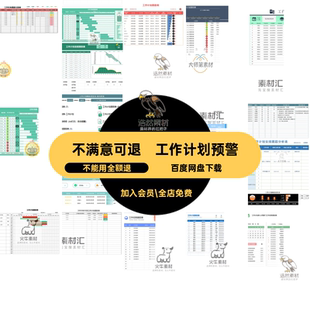 工作计划预警进度事项实时提示部门分析模板跟踪公司表格excel