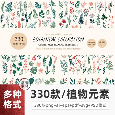 花边植物元素PNG AI EPS PDF svg PSDLO