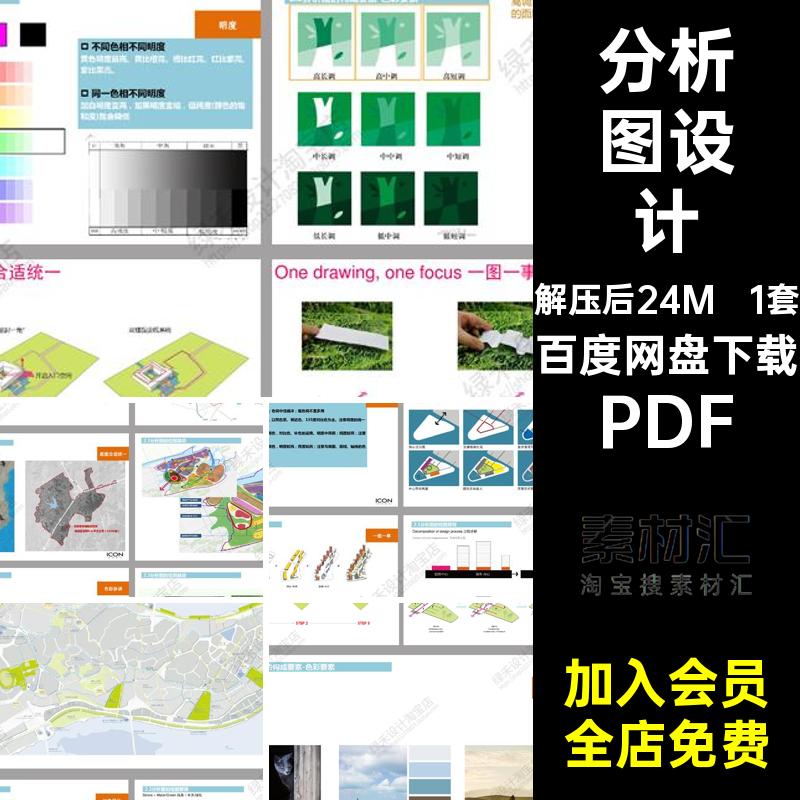 分析图用色技巧建筑景观文本原则设计及绘图原则搭配1套方案案例