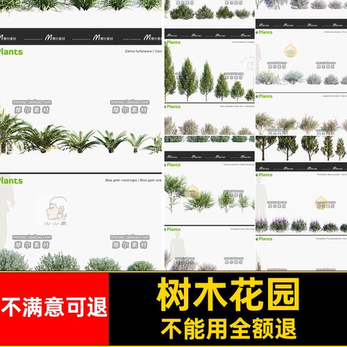 max格式Corona渲染庭院植物树木花园花草景观绿植3d模型素材MX239