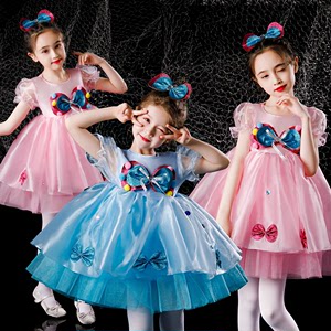 六一女童纱裙公主裙小可爱表演服儿童演出服蓬蓬裙幼儿园舞蹈服装