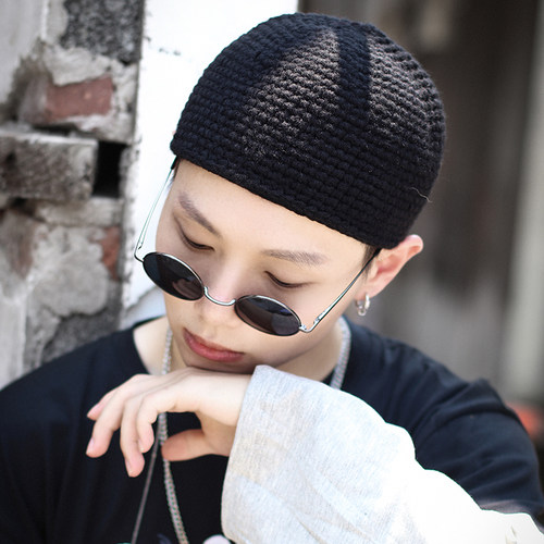 手工针织粗毛线街头雅痞冬天帽子