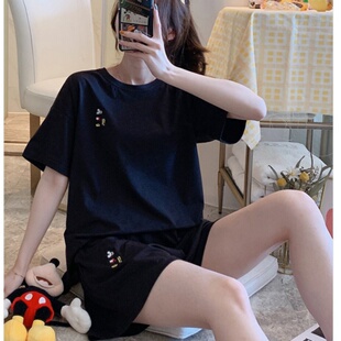 减龄少女睡衣可外穿洋气卡通套装休闲韩系短袖短裤家居服两件套夏