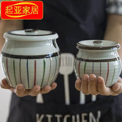 搪瓷油罐带盖 家用盐罐陶瓷调味罐猪油罐放盐调味盒日式辣椒油罐|ruв категории кухня/посуда, кухонный Гаджет/кухня хранения, тарного хранения/кухня хранения посуды, приправы бутылки - от Buy2taobao.com для оказания профессиональной услуги покупки агента Taobao