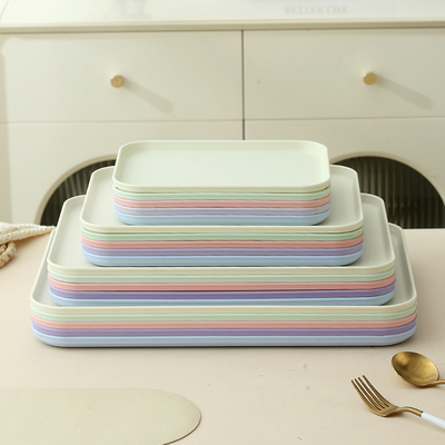 北欧ins长方形托盘家用放水杯茶盘塑料客厅茶几圆形水果置物盘子