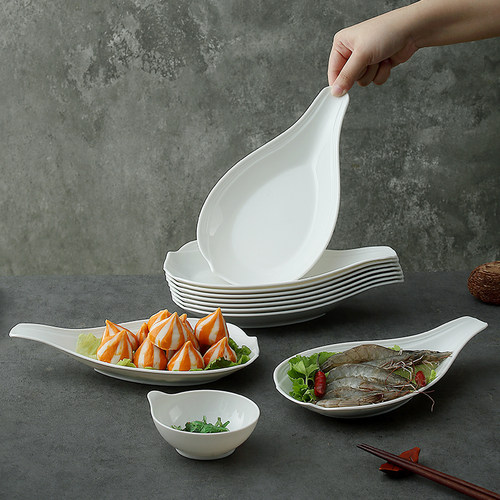 韩国ins风大勺盘子网红商用火锅餐具可沥水虾滑备菜盘手柄小吃盘