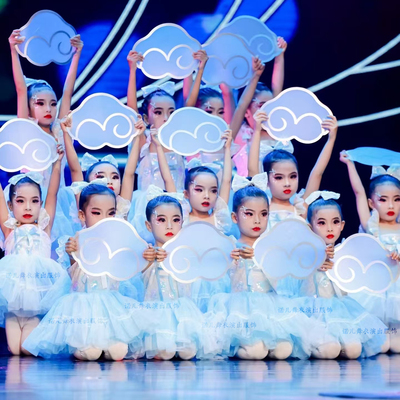 幼儿园女童可爱亮片新款蓬蓬裙表演服我有一个梦想儿童舞蹈演出服
