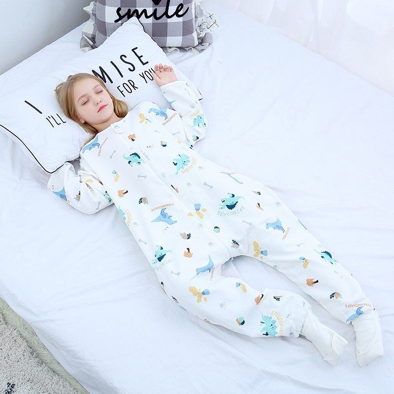 中大童分脚睡袋纱布春夏季薄款秋冬宝宝儿童分体式防踢被四季通用