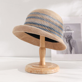苎麻帽子女夏时尚 百搭防晒遮阳帽亲肤透气防紫外线可折叠编织草帽