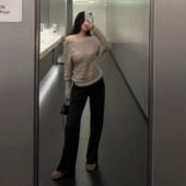 窄宅利落烟筒裤 倪拉________搭配王者 独家定版