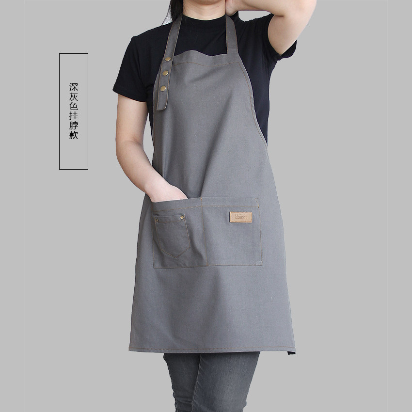 沁汐棉麻简约亚麻棉服务生围裙