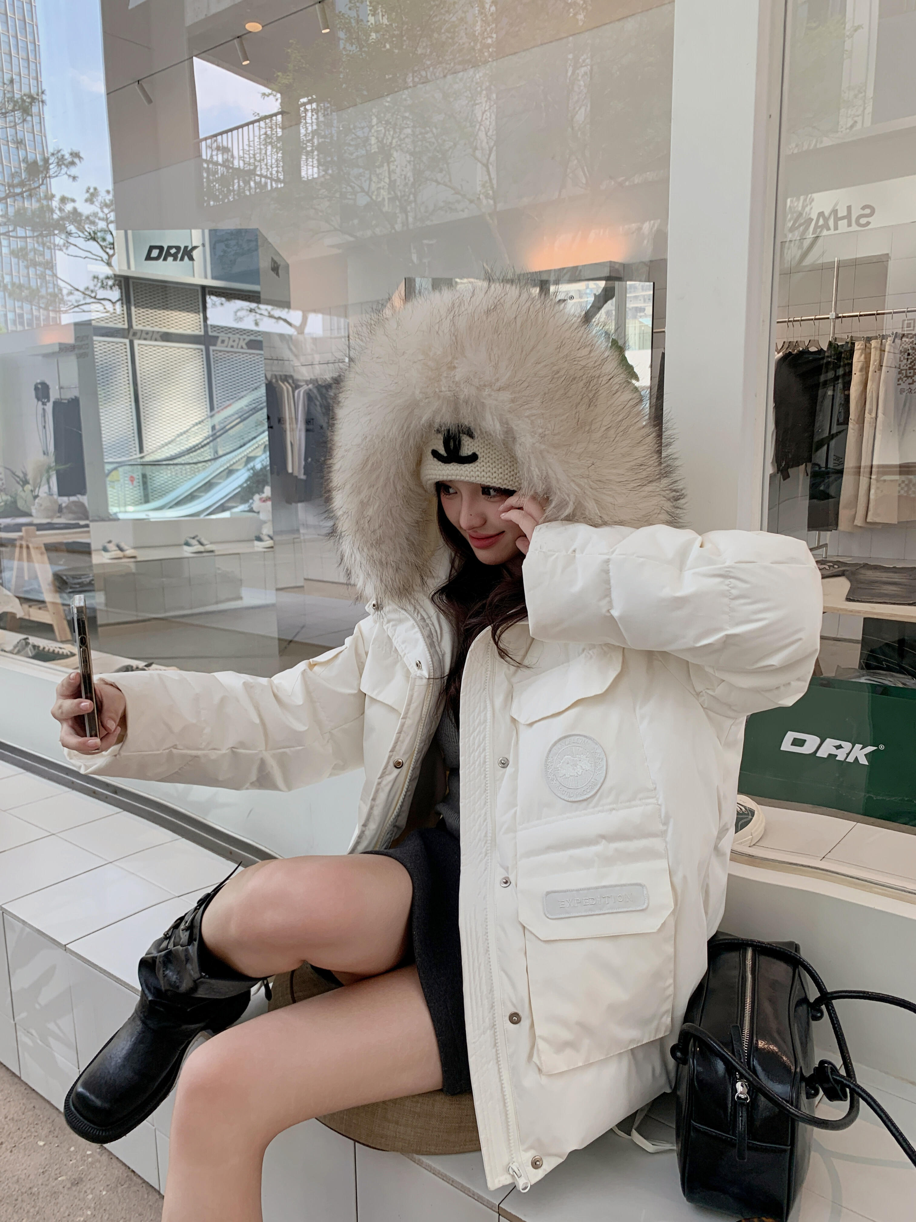 Winter parka down jacket, stylish winter coat for petite women, thick parka