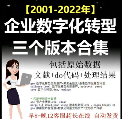 2001-2022上市公司企业数字化转型三个版本合集原始数据stata代码