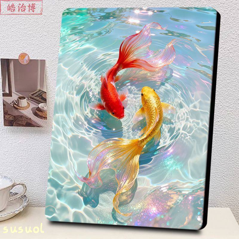 红金双鱼戏水相框高颜值精致治愈国潮招财锦鲤摆件商铺前台装饰,家居饰品,桌面摆台画,淘宝优惠券,粉丝福利购,淘宝优惠卷