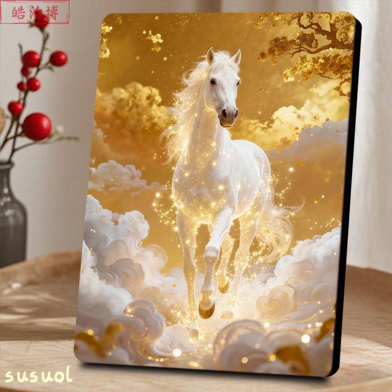 马踏祥云金马祥瑞相框精致喜庆2026马年招财摆台新年客厅玄关装饰,家居饰品,桌面摆台画,淘宝优惠券,粉丝福利购,淘宝优惠卷