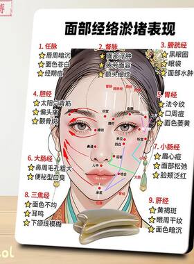 脸部9经络淤堵表现相框摆