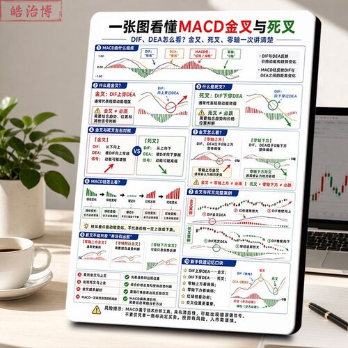 看懂 MACD 金叉与死叉科普相框股票技术指标理财居家学习桌面摆件