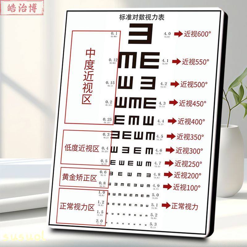 自测视力表相框摆件眼保健操新版图解保护视力表高颜值家居摆台