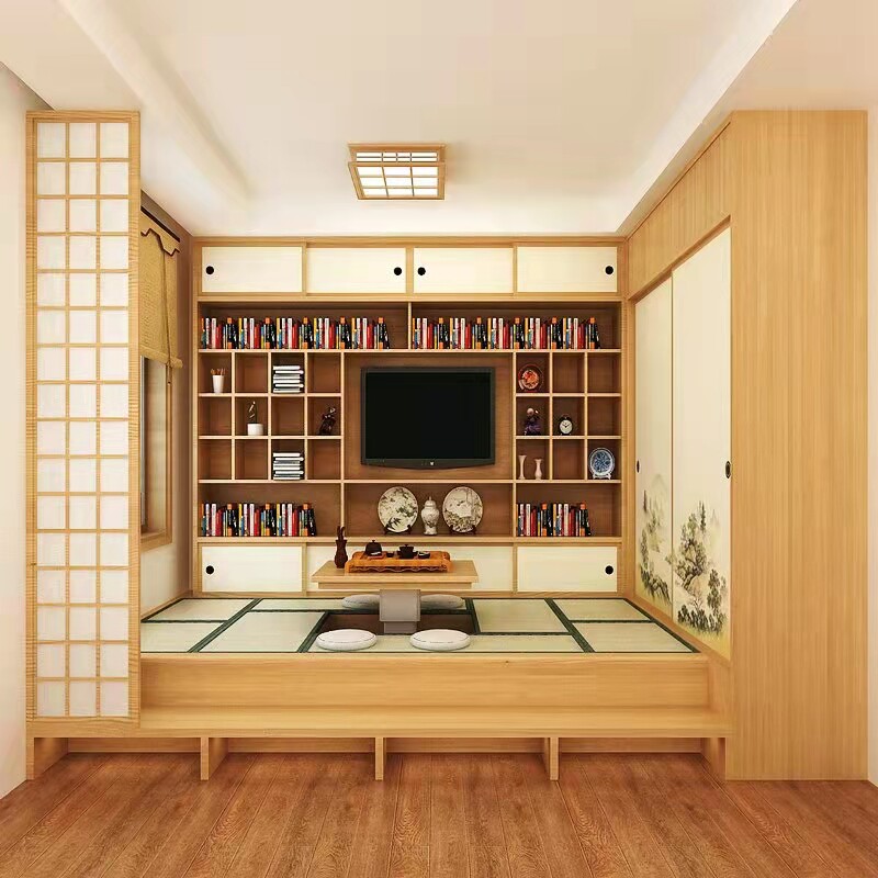 日式榻榻米实木定制小户型多功能衣帽间儿童省空间一体卧室床包邮