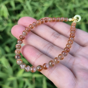 卡5.2mm冰红鸳鸯聚宝盆翡翠手链天然缅甸翡翠A货圆珠36颗送证书