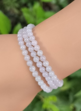 卡4.1mm蓝紫色小米珠翡翠手链项链纯天然缅甸翡翠a货圆珠151颗