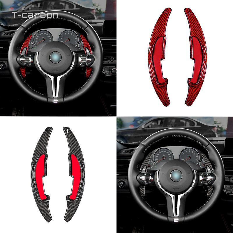 T-Carbon碳纤方向盘换挡拨片适用宝马M2M3M4M5M6X5MX6M改装贴片