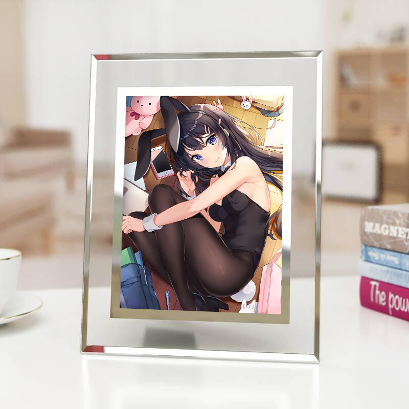 动漫猪头少年兔女郎学姐樱岛麻衣周边水晶玻璃相框架宿舍寝室摆台,模玩/动漫/周边/娃圈三坑/桌游,动漫水杯/居家/百货,淘宝优惠券,粉丝福利购,淘宝优惠卷