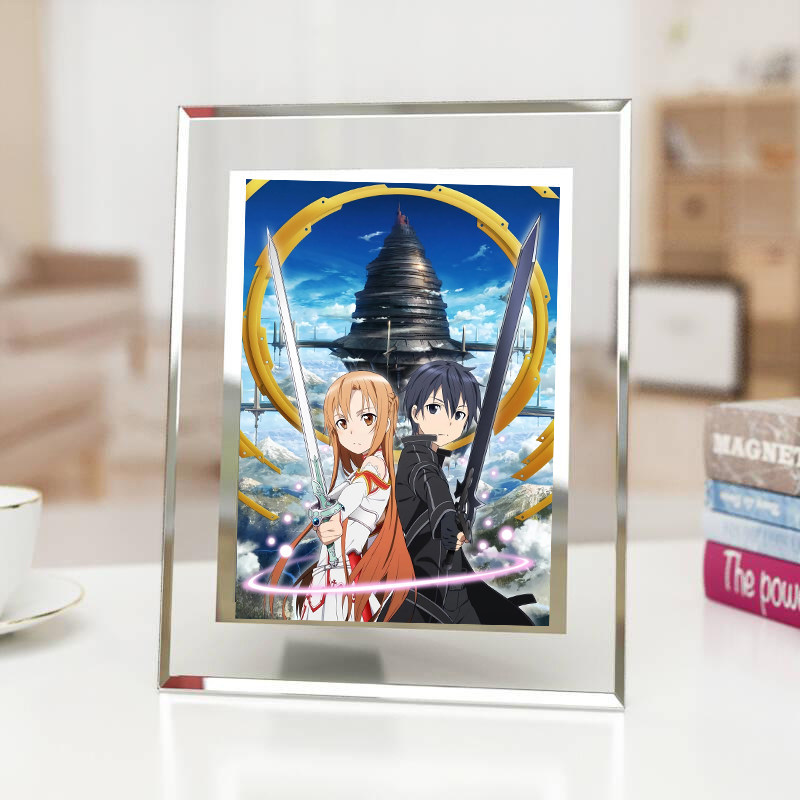 动漫刀剑神域水晶玻璃相框摆台桐人亚丝娜诗乃爱丽丝周边卧室摆件,模玩/动漫/周边/娃圈三坑/桌游,动漫水杯/居家/百货,淘宝优惠券,粉丝福利购,淘宝优惠卷