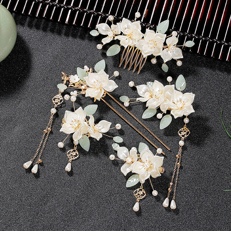 汉服头饰超仙少女流苏发簪全套古风饰品步摇簪子插梳古装发饰套装