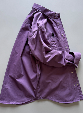 3358版型巨帅！日系紫标衬衫 纯棉微宽松cityboy廓形长袖工装衬衫