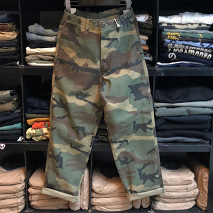 配马丁靴男士 裤 直筒裤 休闲裤 子 一条就能过秋 含背带扣裤 迷彩工装