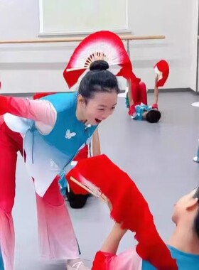 花儿对我笑舞蹈服山西小花戏秧歌服儿童扇子舞演出服古典舞表演服