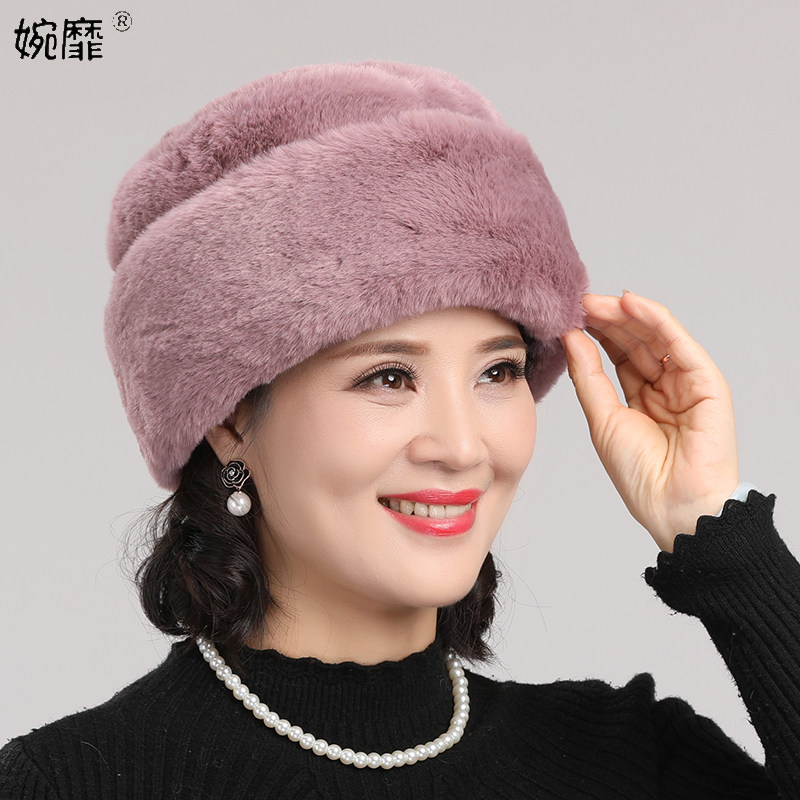 中老年人帽子女冬季妈妈加绒厚保暖老人奶奶秋冬天婆婆老太太棉帽
