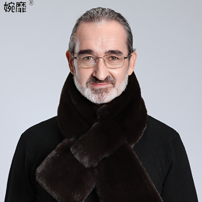冬季加厚保暖仿水貂毛防寒围巾
