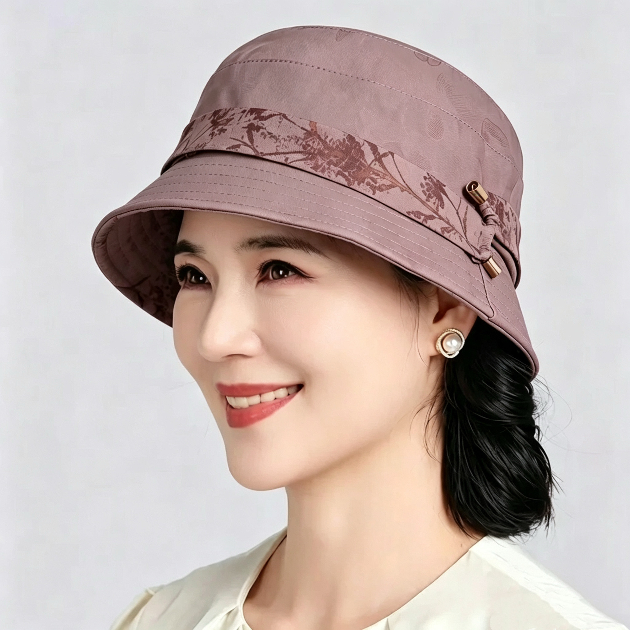妈妈帽子女春秋天薄款盆帽