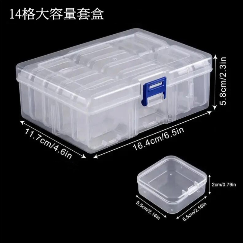 新款拼豆美甲工具收纳盒手工串珠米珠散珠大容量透明塑料盒子饰品