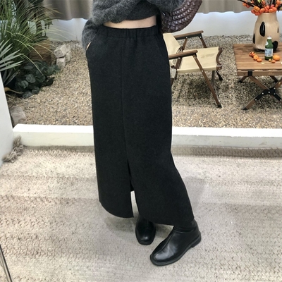 韩版羊毛醋酸混纺半身裙