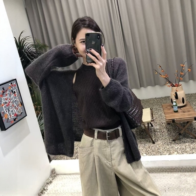2025秋季羊毛马海毛鎏金宽松慵懒