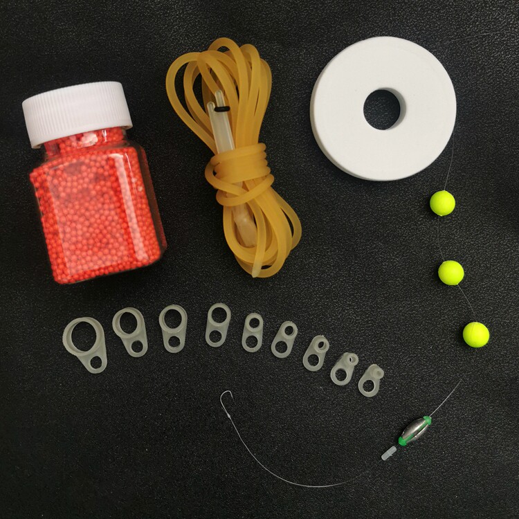 泡沫逗钓线组泡沫珠钓鱼鱼钩走水泡沫提逗鲫鱼鲤鱼皮筋羊角钓法