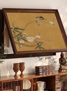 新中式电表箱装饰画宋氏美学电闸箱强弱电箱遮挡画墨竹山鸟玄关画