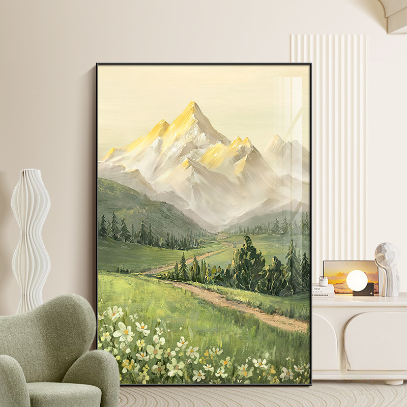 风景山水画靠山图客厅装饰画沙发后背景墙落地画玄关走廊过道挂画图片