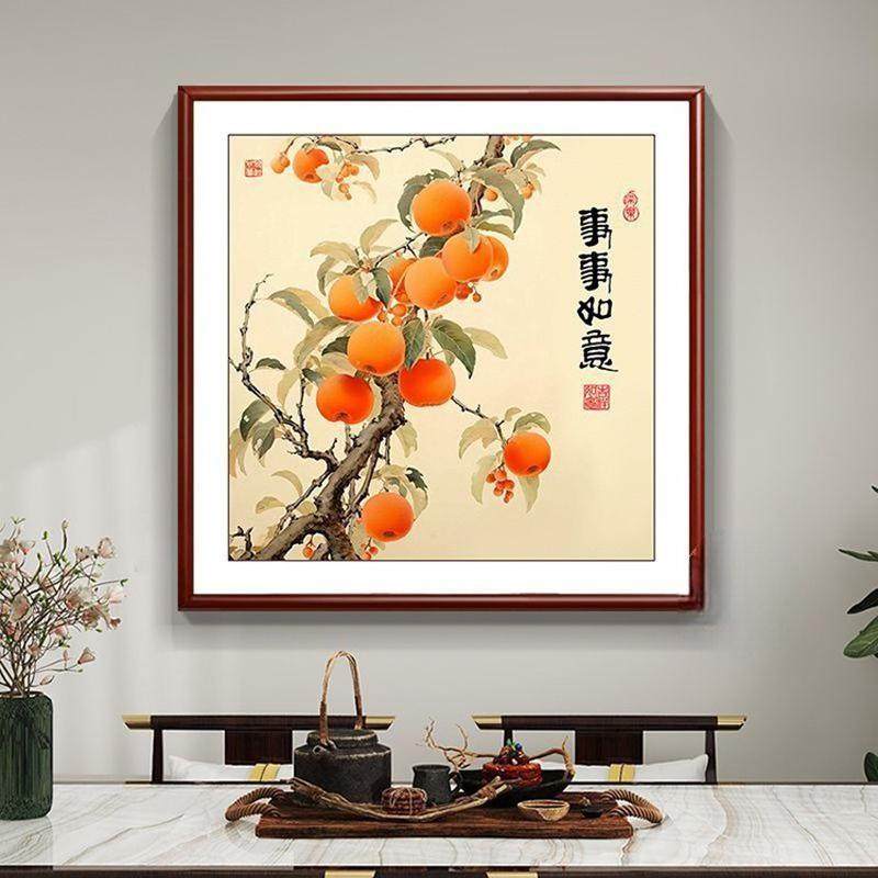 事事如意餐厅正方形挂画新中式百财福禄画中古风饭厅包厢丰收壁画,家居饰品,现代装饰画,淘宝优惠券,粉丝福利购,淘宝优惠卷