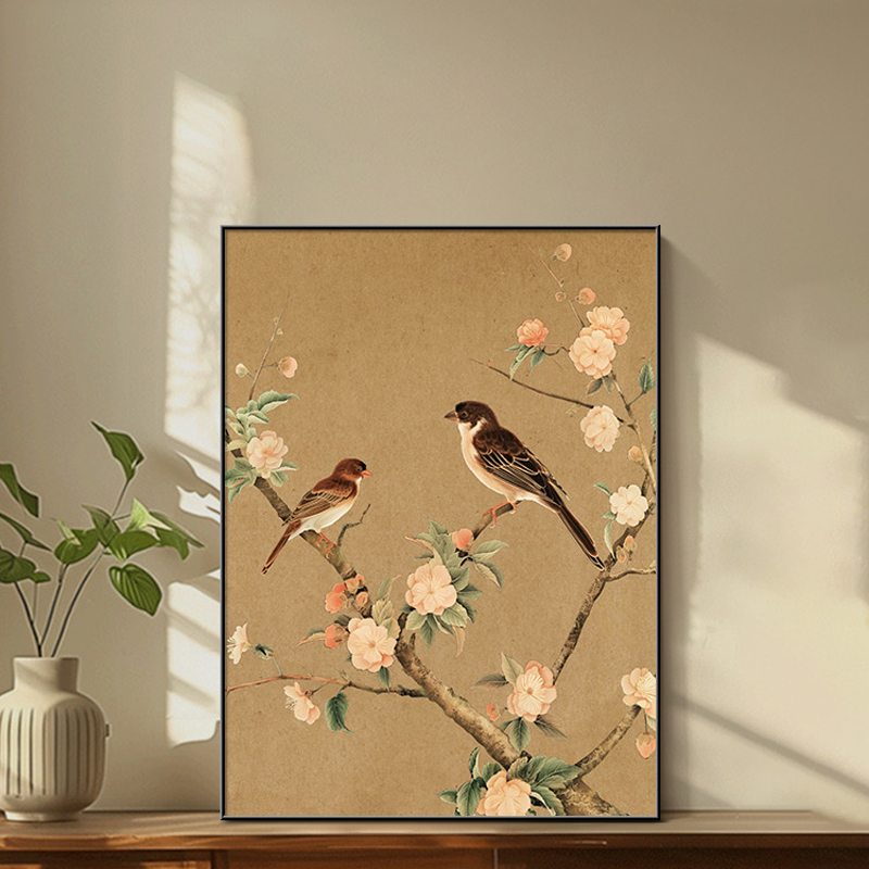 宋代美学斗柜摆画新中式挂画客厅