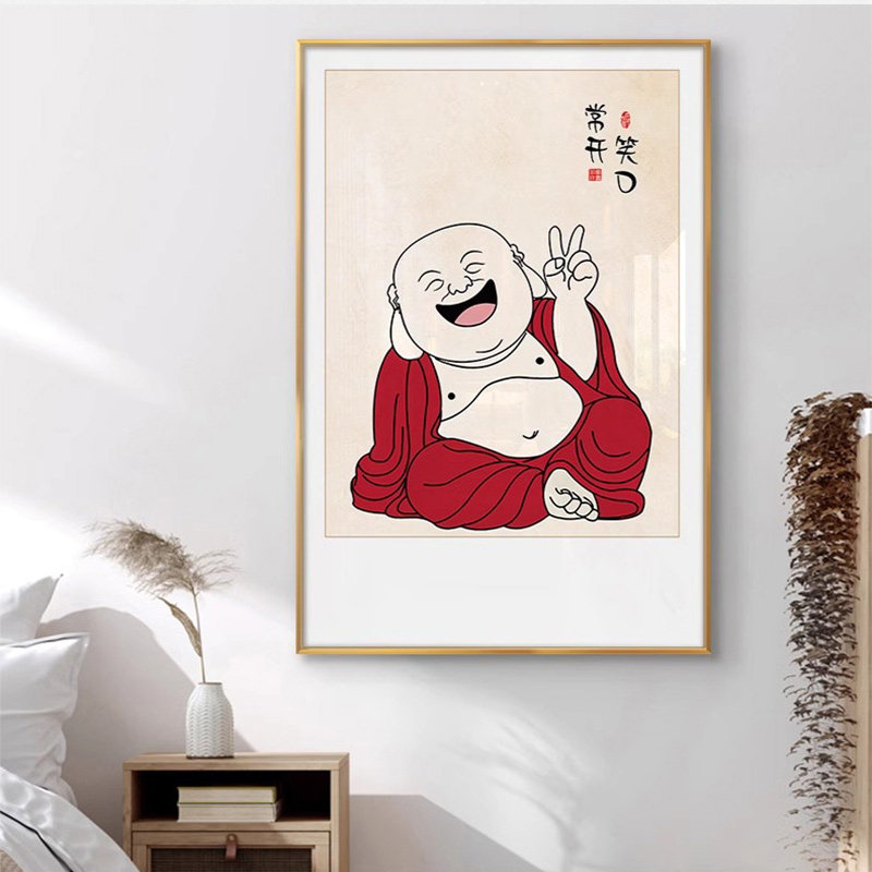 MAITREYA BUDDHA ZEN TEA ROOM 장식 그림 의미 좋은 거실 데스크탑 그림 소파 배경 그림 입구 교수형 그림 세로 버전
